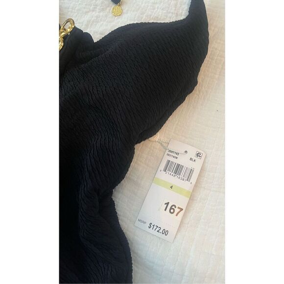 Trina Turk Black Sands Women's Standard One Piece Swimsuit Deep Neck Bathing Sui - Picture 4 of 7